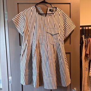 Vici Black and White Striped Mini Dress